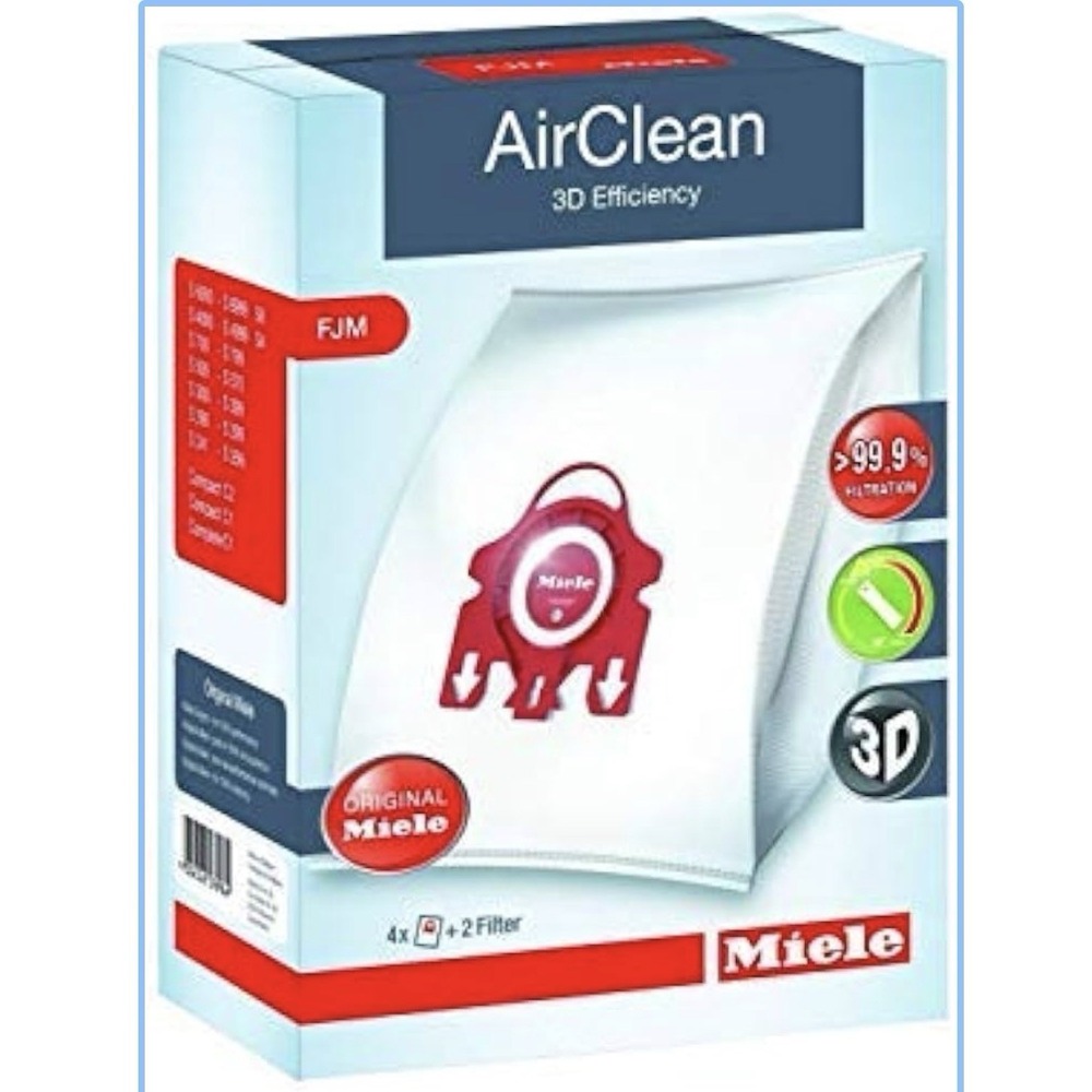 Original Miele Vacuum Cleaner AirClean Dust Bags Type FJM 4 + 2 Filters Genuine